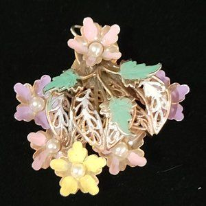 enameled flower pendant